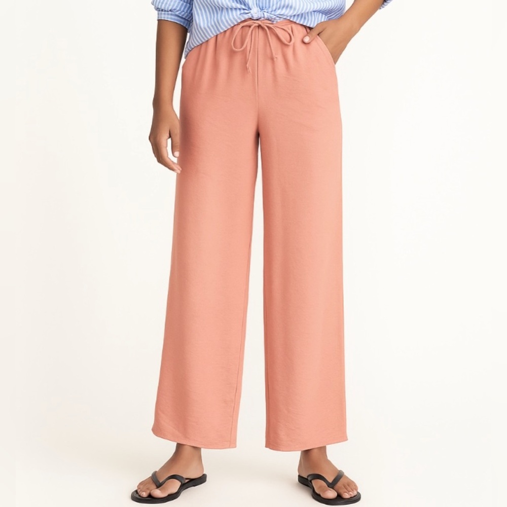 Express Satin High Waisted Drawstring Wide Leg Pants Dusty Rose Pink Size M NWT
